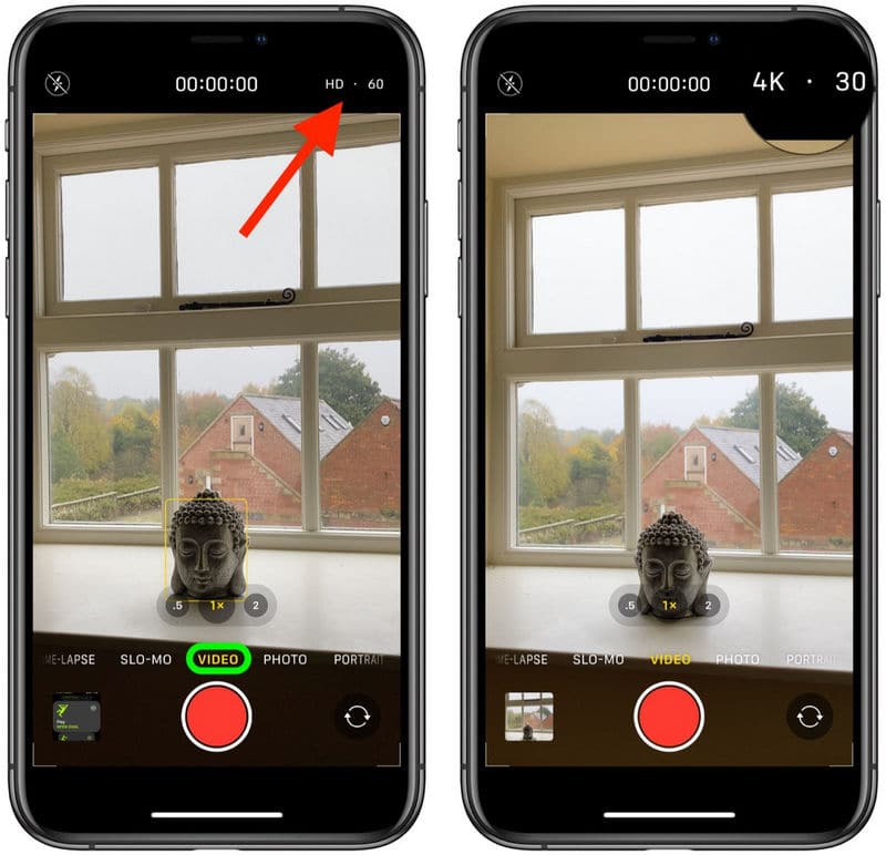 Cambiar la calidad de vídeo de la cámara del iPhone