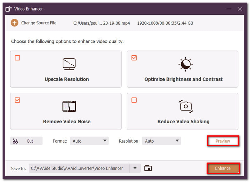 AVAide Video Setting Enhance