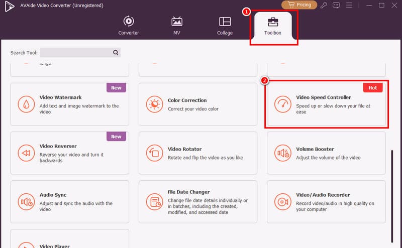 ツールボックス ビデオスピードコントローラー Avaide