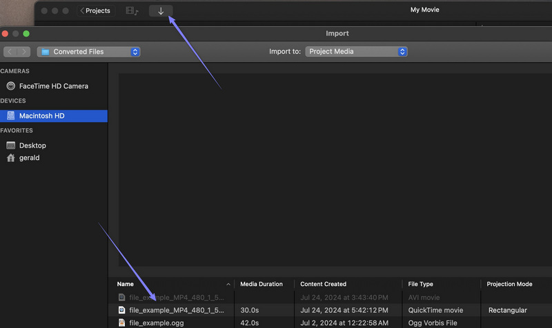 將影片匯入 iMovie