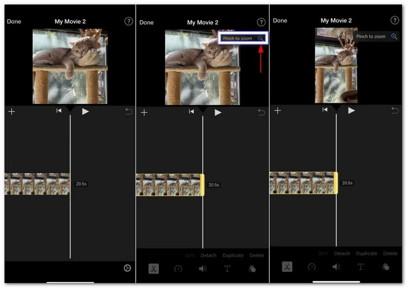 Folosește două degete pentru a apropia sau a micșora