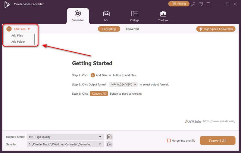 Add Video to AVAide Video Converter
