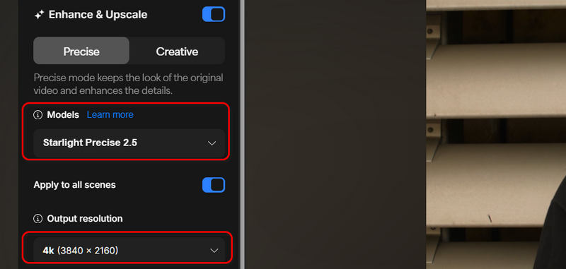 Adjust AI Upscale Model in Topaz Video
