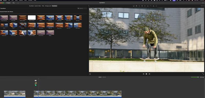 הוספת מעבר ל-Imovie ב-Mac