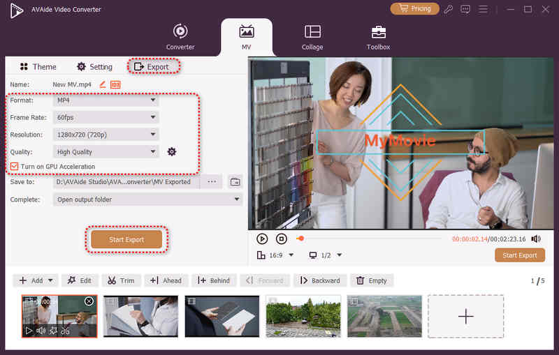 Export Your Movie