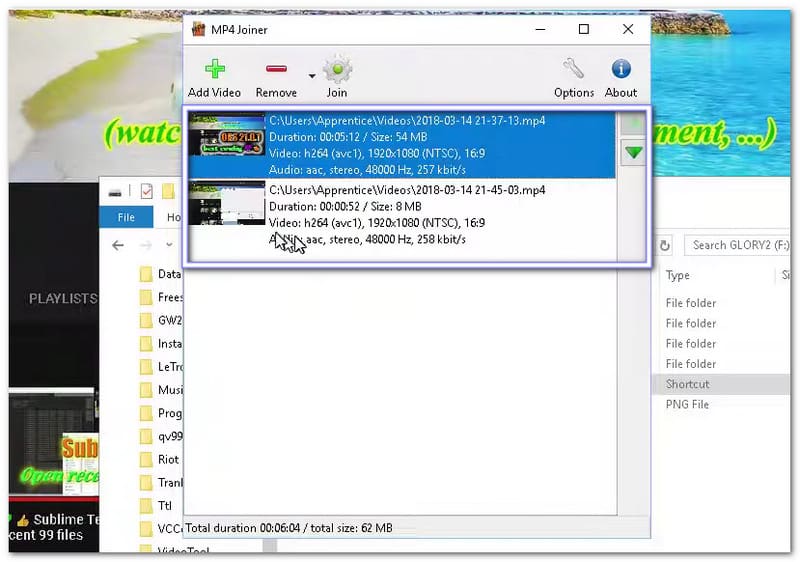 Thay đổi thứ tự clip
