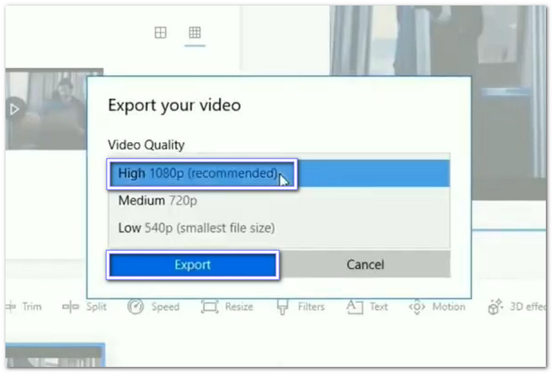 Xuất MP4 đã hợp nhất của bạn