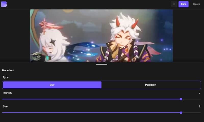 Sfocatura video Sfocatura