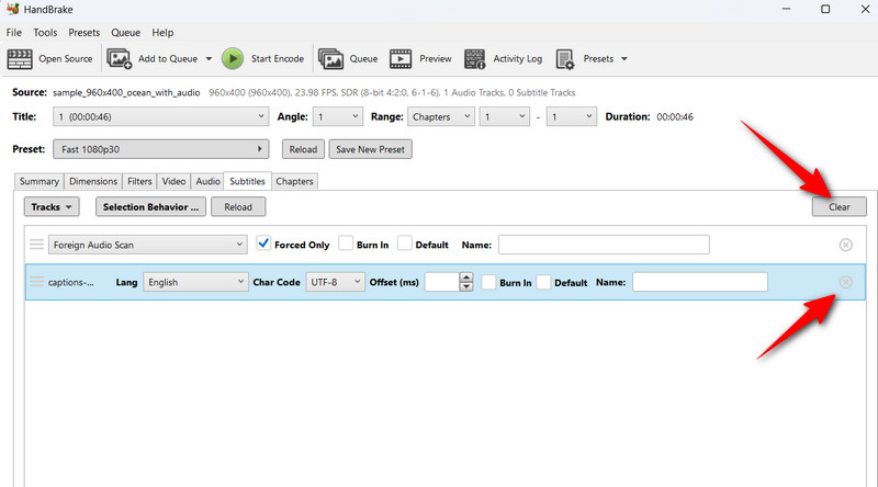 Ručna kočnica Ukloni titl