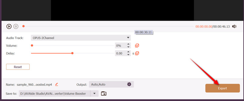 Esporta video disattivato