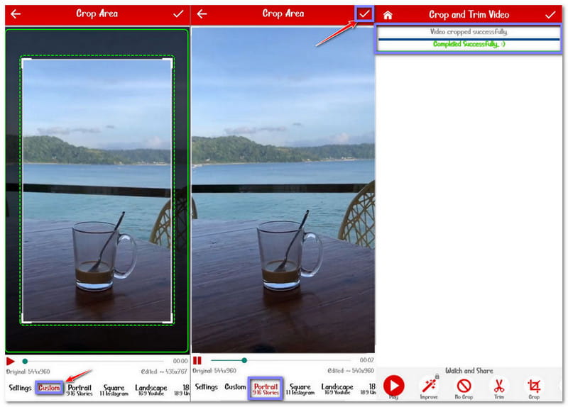 Instagram-videon koon muuttaminen Androidilla
