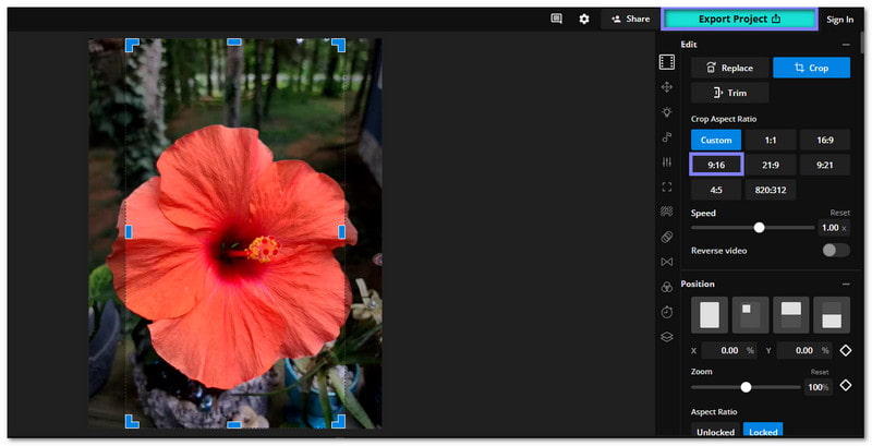 Muuta videon kokoa Instagramiin verkossa