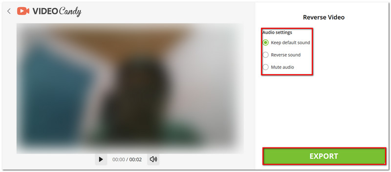 ייצוא הגדרות אודיו של וידאו ממתקים