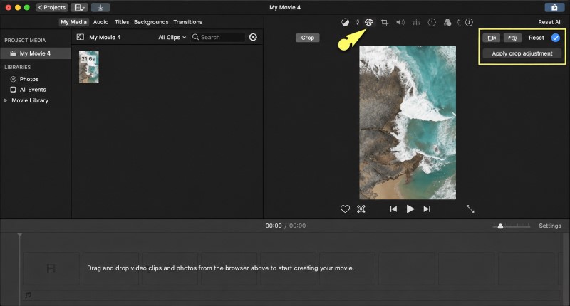 iMovie auf dem Mac drehen