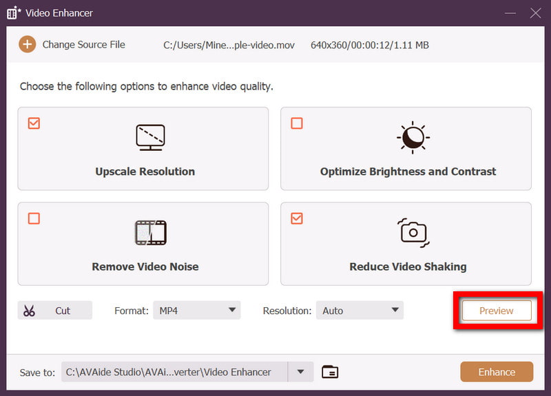 Preview Option