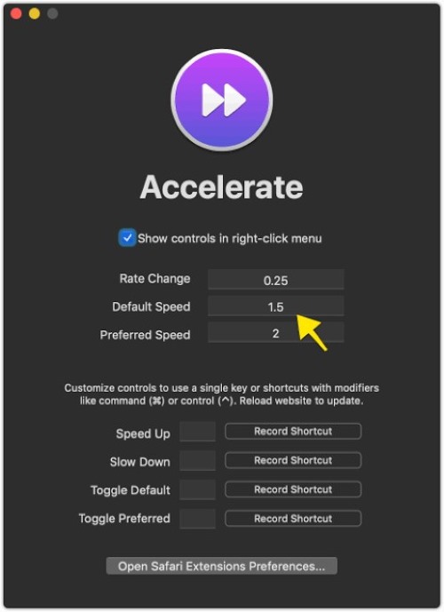 Accelerate For Safari