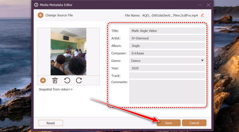 Edit and Save Metadata