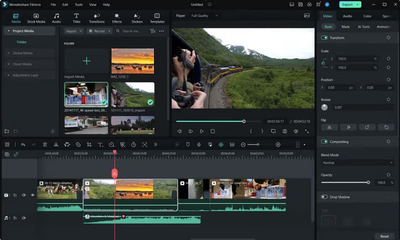 Editor videa Wondershare Filmora