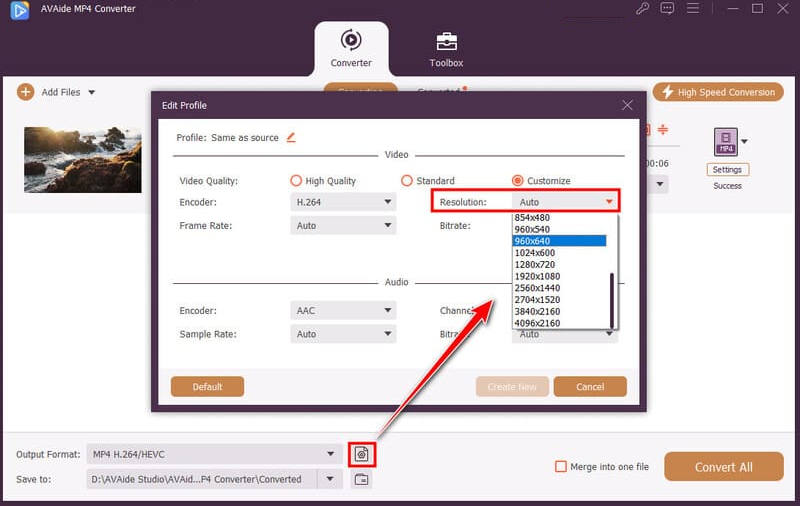 Adjust Output Resolution