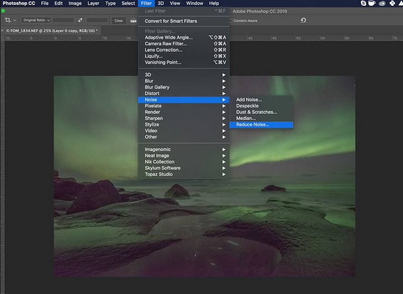 फ़ोटोशॉप नॉइज़ रिडक्शन फ़िल्टर