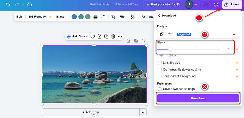 Améliorez votre image avec Canva