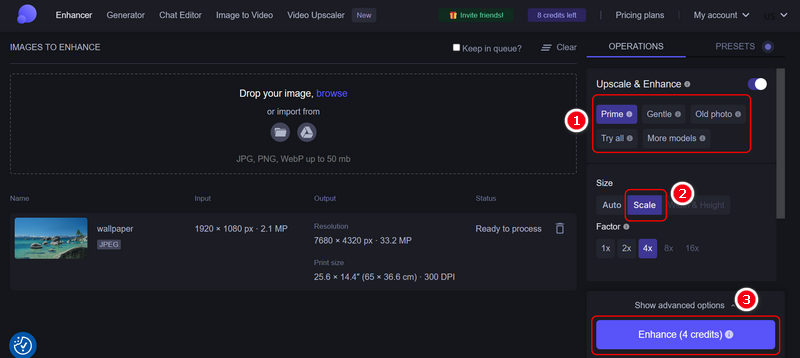 Améliorez l'image avec Lets Enhance