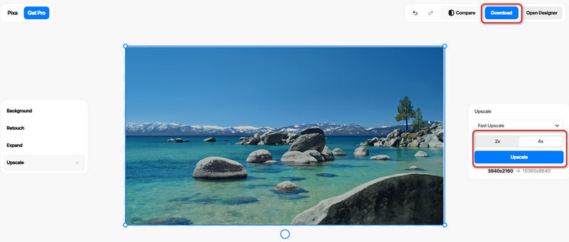 Image améliorée avec Pixa