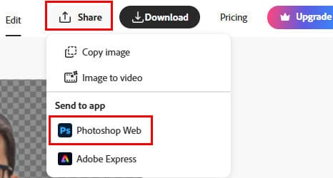 Pošalji sliku iz Fireflyja u Photoshop