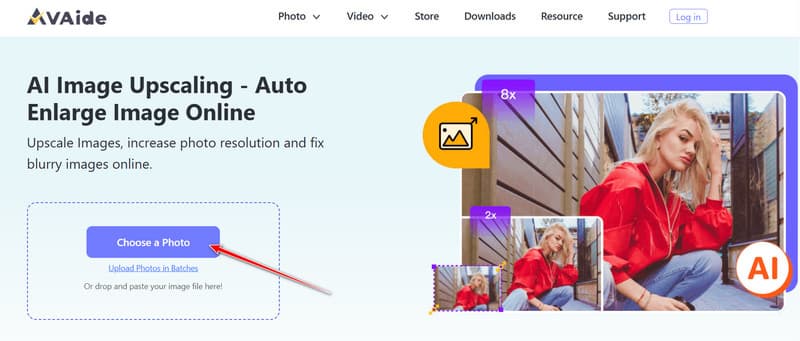 사진 업스케일링을 선택하세요