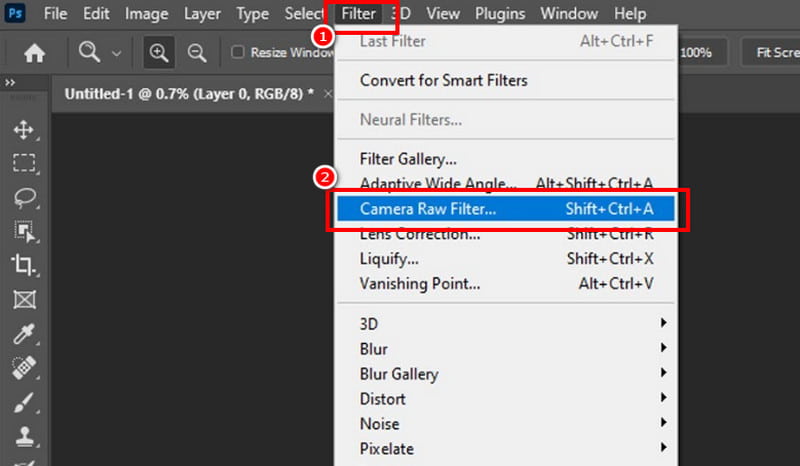 Camera Raw-filter Photoshop
