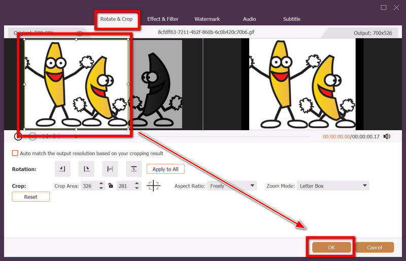 Rotate Crop OK Button