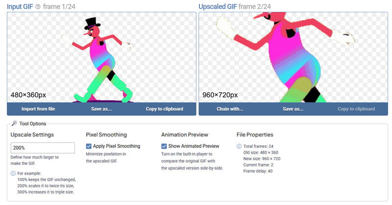 Onlinegiftools GIF-Vergrößerer