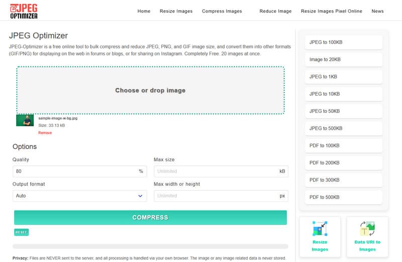 مُحسِّن ضغط صور JPEG