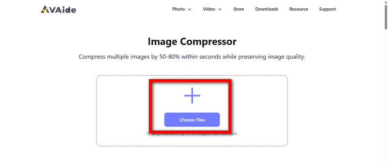 Interface de compression d'images AVAide
