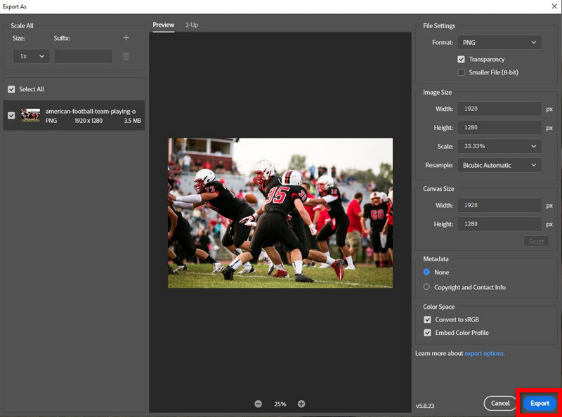 Exporter au format PNG avec Photoshop
