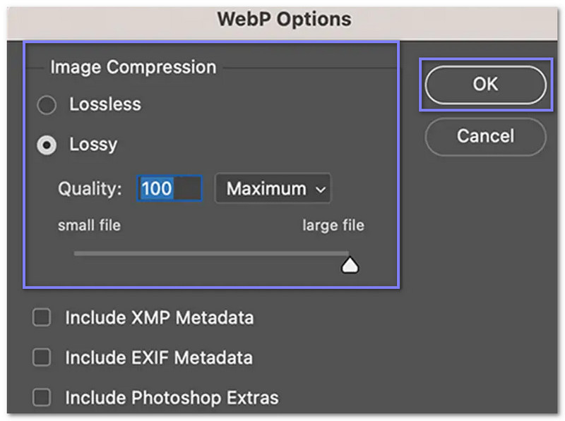 Photoshop nén Webp
