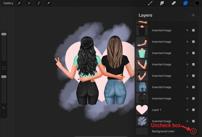 Uncheck Box Procreate