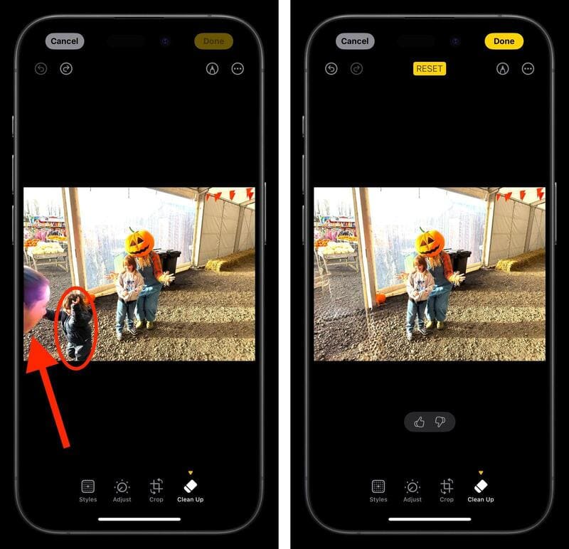 iPhone फ़ोटो में लोगों को साफ़ करें