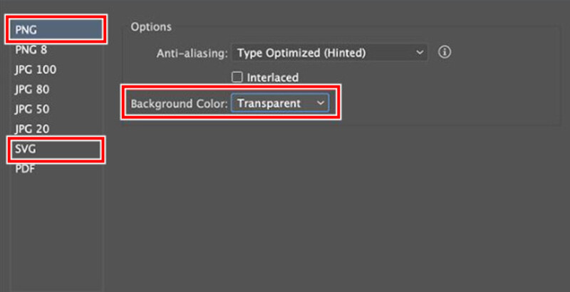 Illustrator Choose Png Or Svg Format