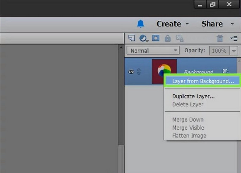 Ebene aus Hintergrundelement