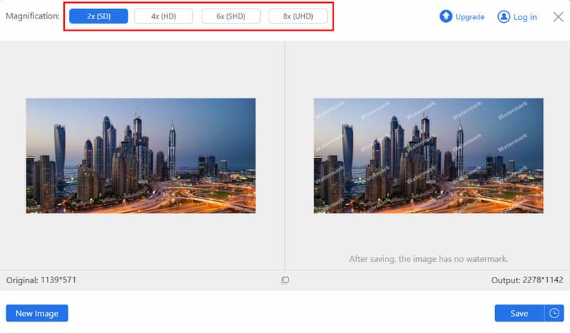 Ampliação: Aumentar o tamanho da imagem