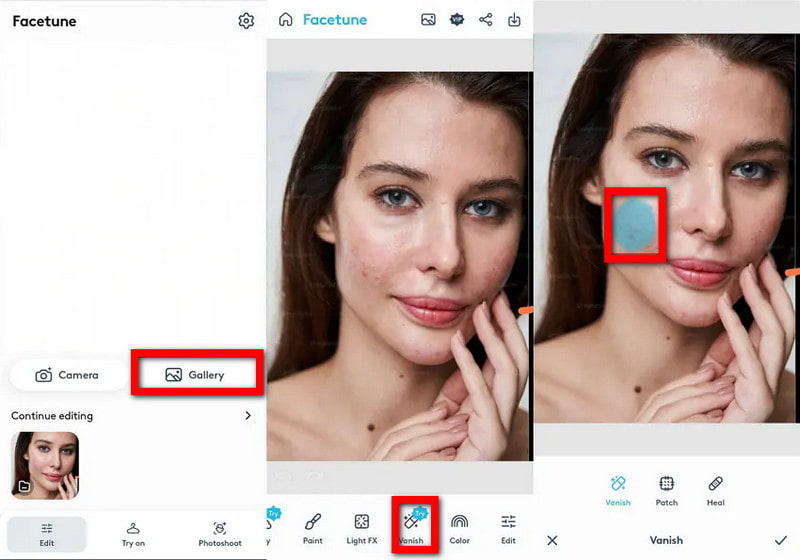 Facetuneインターフェース