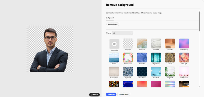 Adobe Express Eliminar fondo