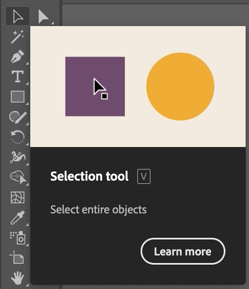 Herramienta de selección de Adobe Illustrator
