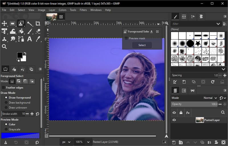Gimp Seleccionar objeto
