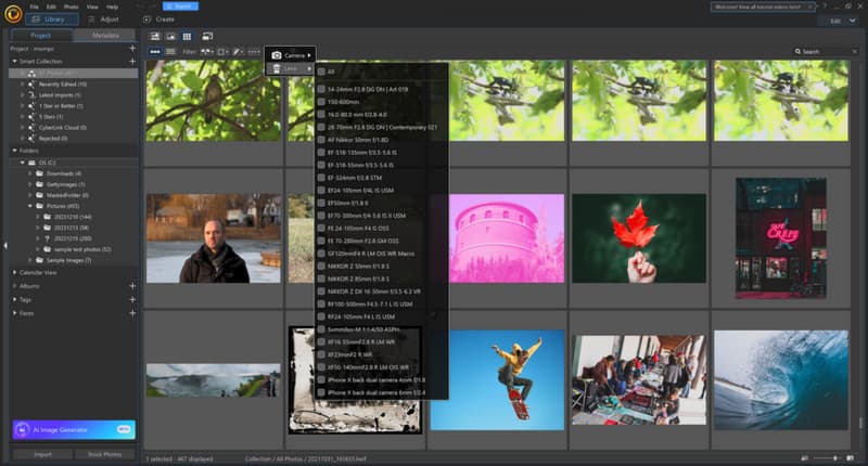 Interfaz del director de fotografía