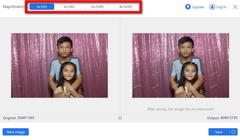 Vergrößerungsoptionen