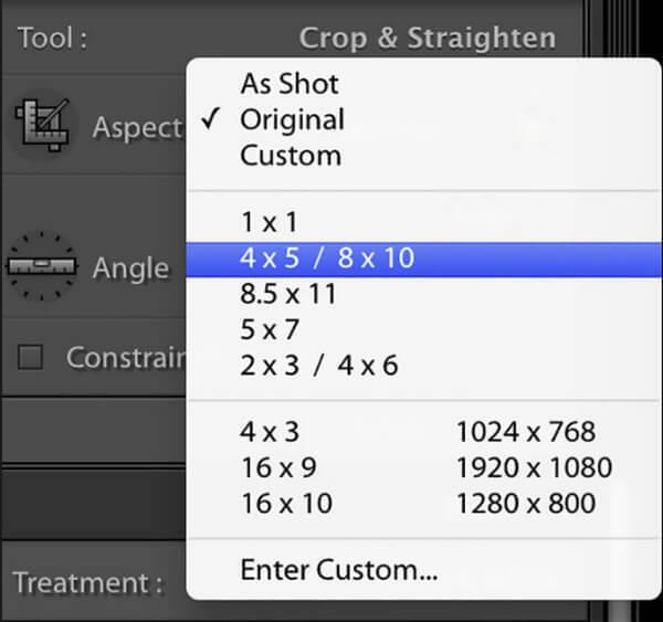 Lightroom Choose Aspect Ratio
