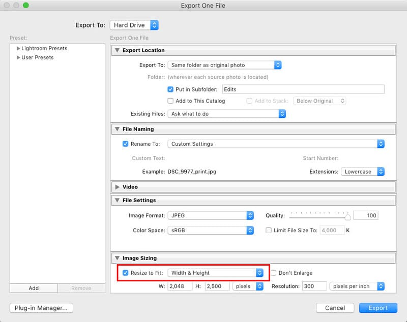 Lightroom Resize To Fit