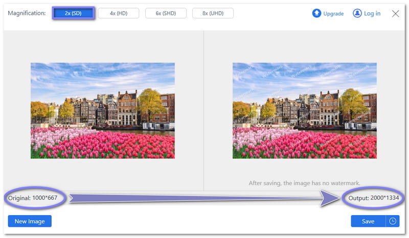 AVAide Bild-Upscaler Vergrößern Sie Ihr Bild auf 2×